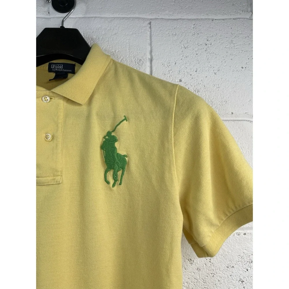 Polo By Ralph Lauren Polo Shirt Mens Yellow Embroidered Big Pony‎ Logo XL